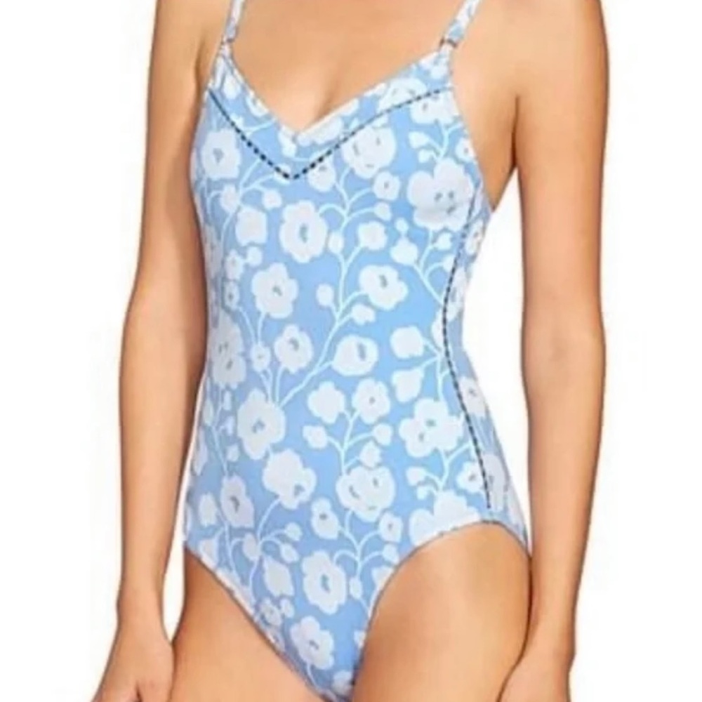 Robin Piccone Sky Blue Sadie Floral Swimsuit
